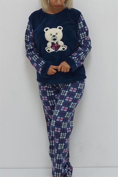 Panda Desenli Pijama Takımı Lacivert